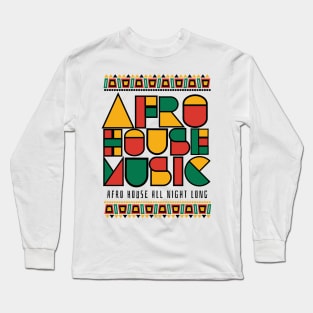 AFRO HOUSE  - Cultured Font (Black) Long Sleeve T-Shirt